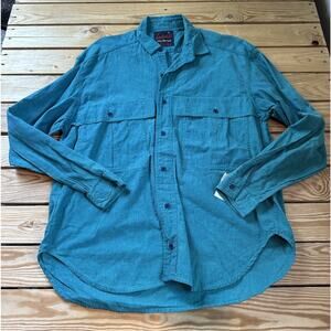 Vintage Brigade Unlimited 100% Cotton Button Up Shirt Size Large Men’s Teal